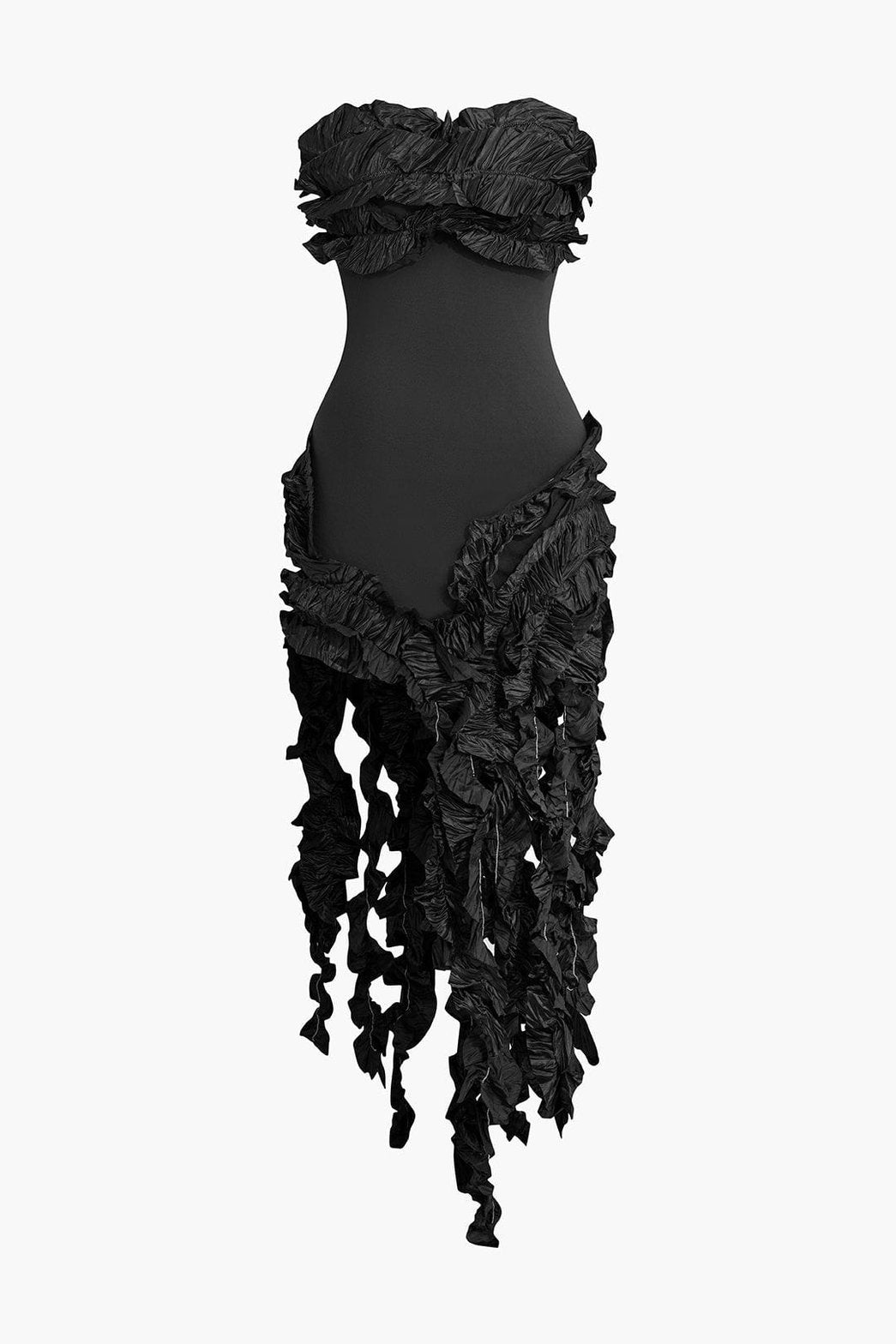 Robe Midi Élégante à Volants Émeraude