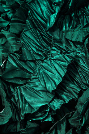 Robe Midi Élégante à Volants Émeraude