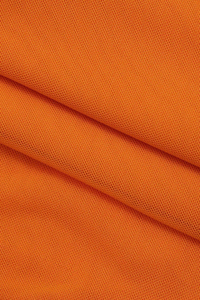Robe midi orange détail bretelles lune