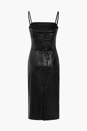 Robe midi moulante noire chic