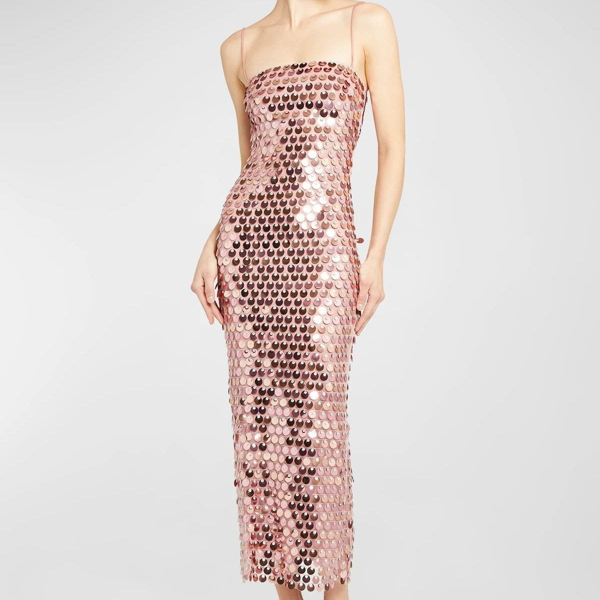 Robe cocktail pailletée saphir