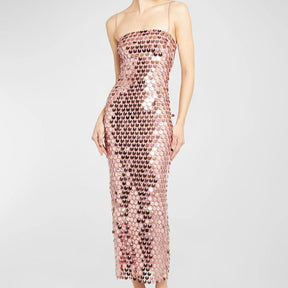 Robe cocktail pailletée saphir