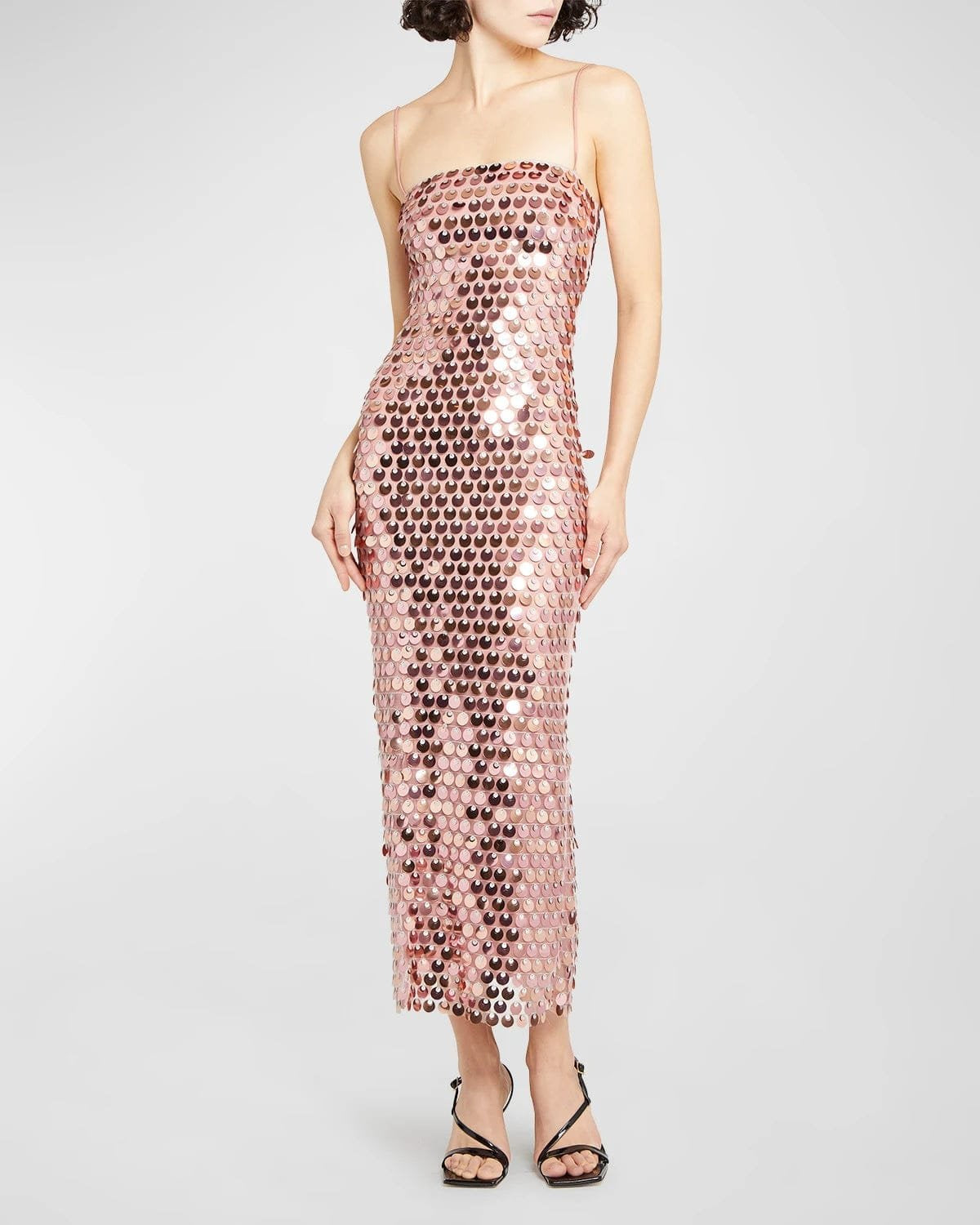 Robe midi élégante vue détaillée jade