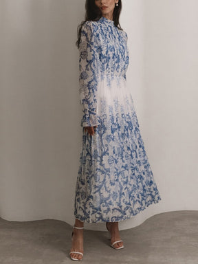 Robe longue fluide imprimé floral légèreté