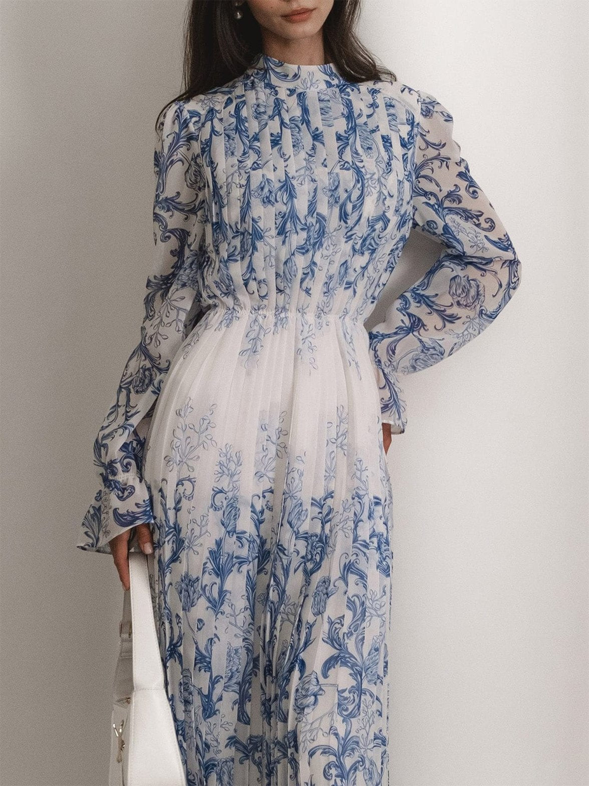 Robe élégante longue imprimé fleuri harmonie