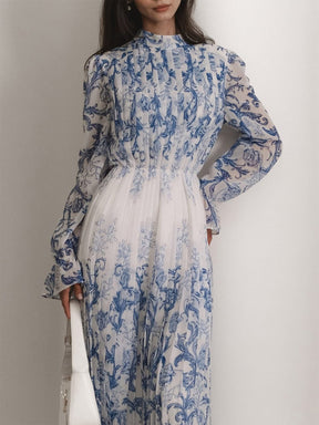 Robe élégante longue imprimé fleuri harmonie