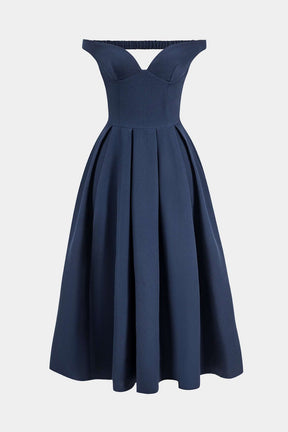 Robe midi plissée élégante vue de face soleil
