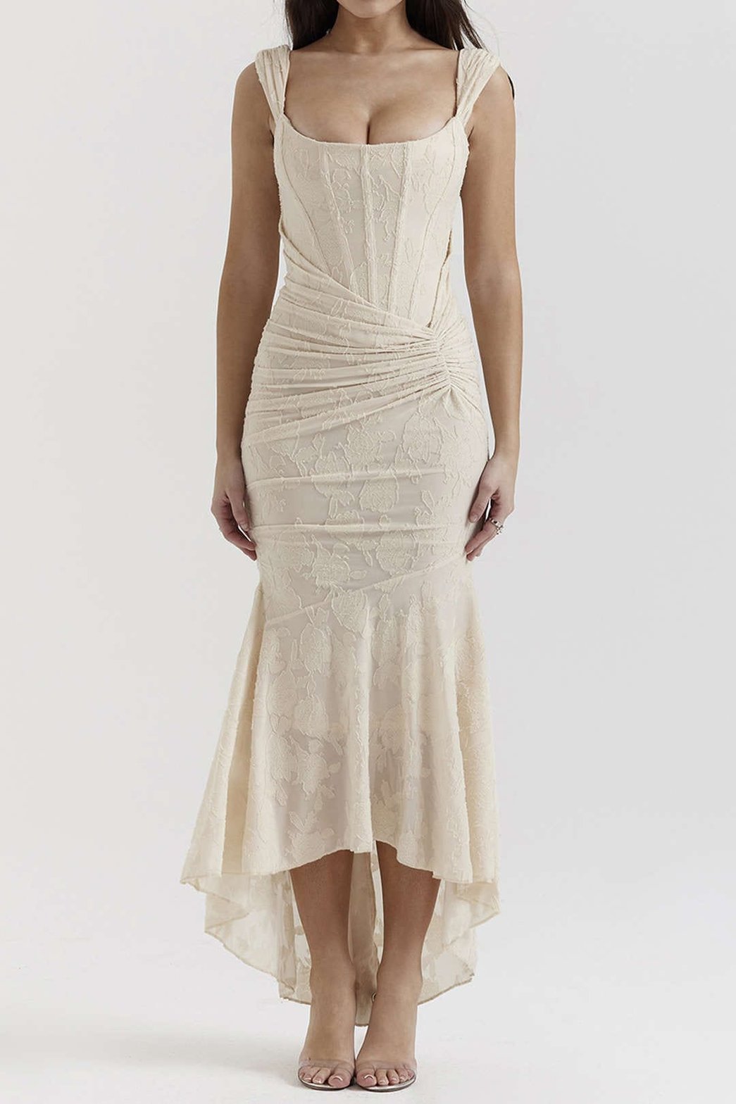 Robe midi moulante vue de dos lune