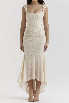 Robe midi moulante vue de dos lune