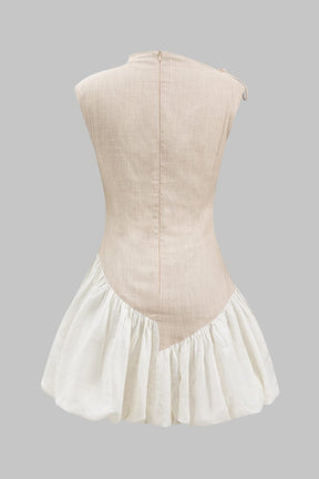 Robe mini lin beige vue dos brise