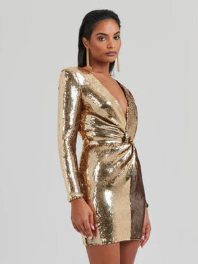 Robe de soirée vue trois-quarts lune