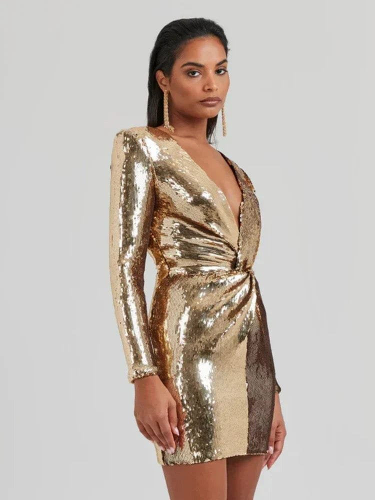 Robe de soirée vue trois-quarts lune
