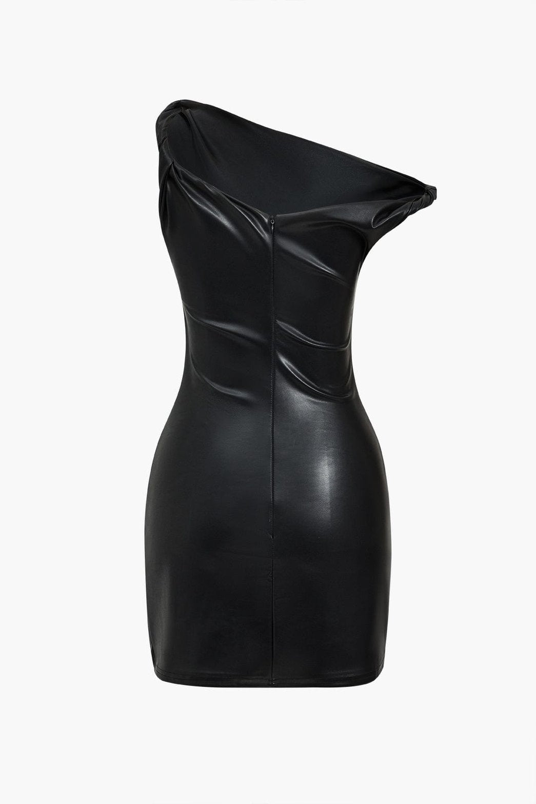Robe moulante en simili cuir vue de dos lune