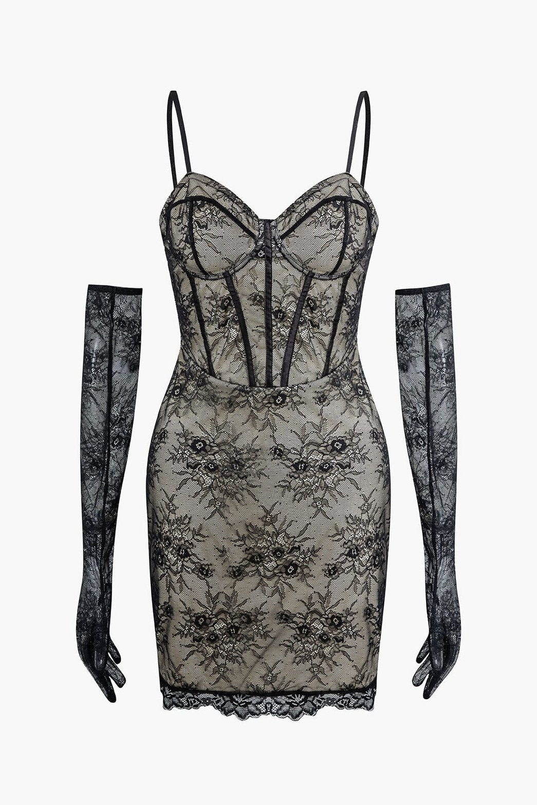 Robe corset en dentelle noire élégante magique