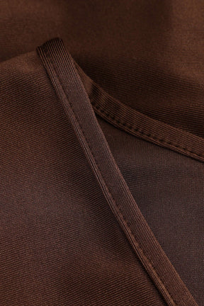 Robe moulante marron manches longues étoile