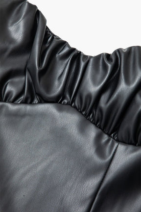 Robe moulante effet cuir noire détail nuage