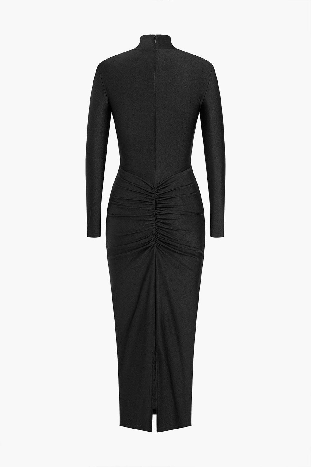 Robe noire ajustée vue de dos gracieux