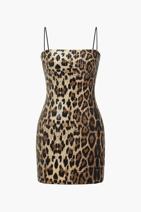 Robe moulante léopard élégante swing