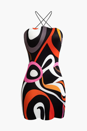 Robe ajustée design abstrait passion