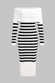Robe moulante zébrée vue de face soleil