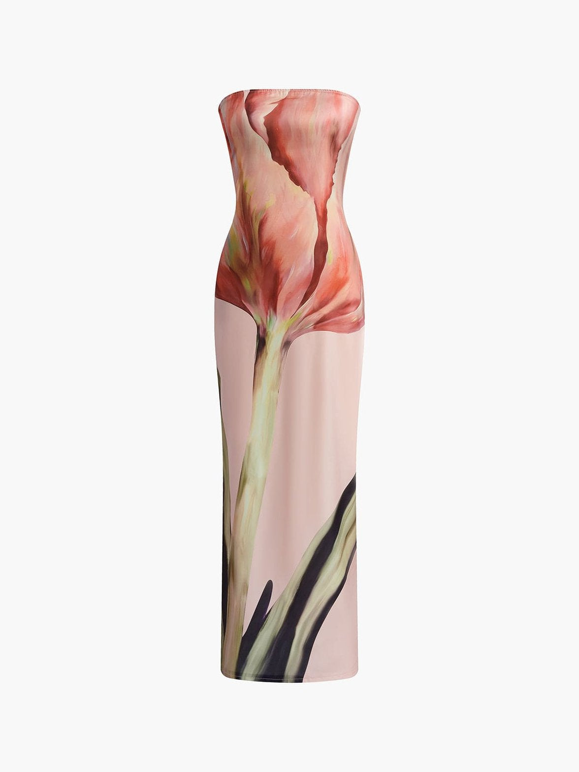 Robe satin floral vue arrière élégante