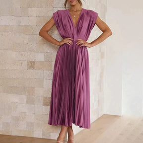 Robe Plissée Élégante Multi-Occasions