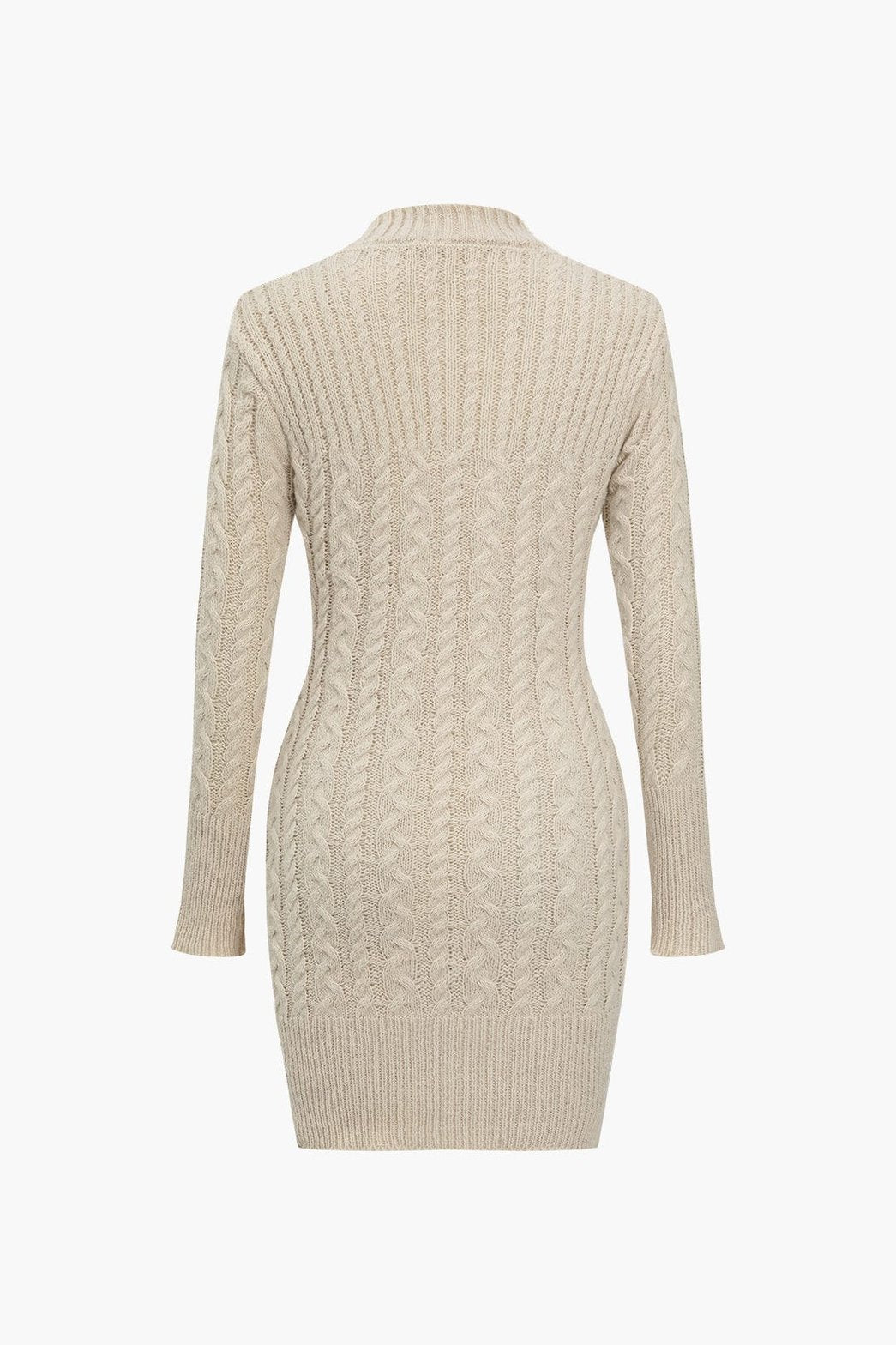 Robe pull tricotée beige ajustée vue de dos nuage