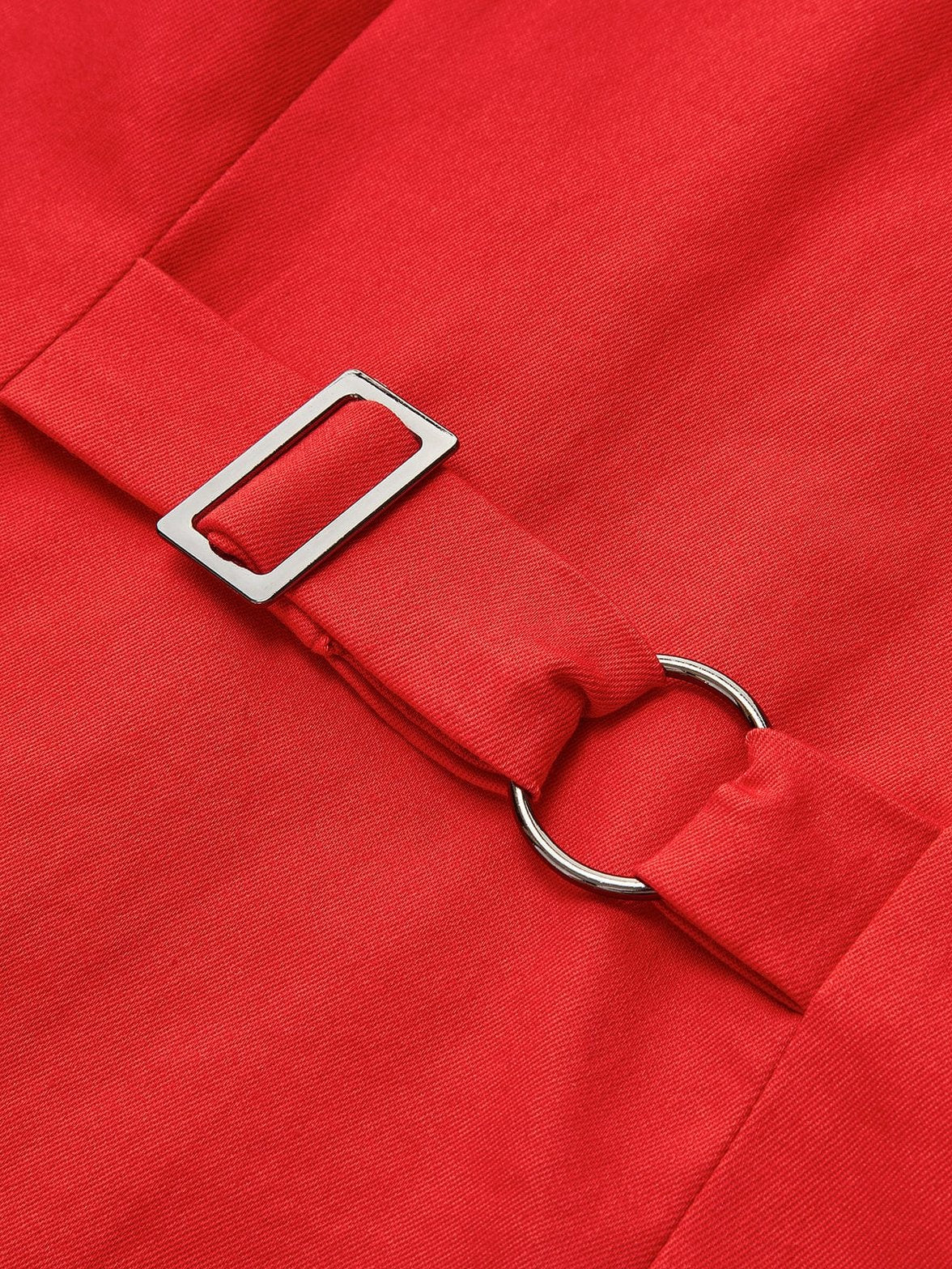 Robe Rouge Élégante Sans Manches