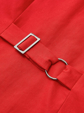 Robe Rouge Élégante Sans Manches