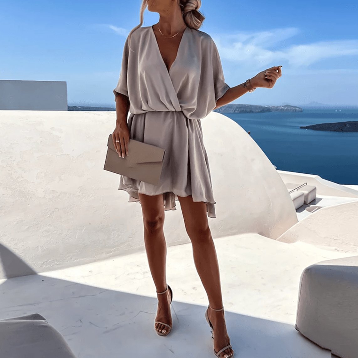 Robe d'été fluide verte étoile