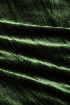 Robe velours verte détail fronces grâce