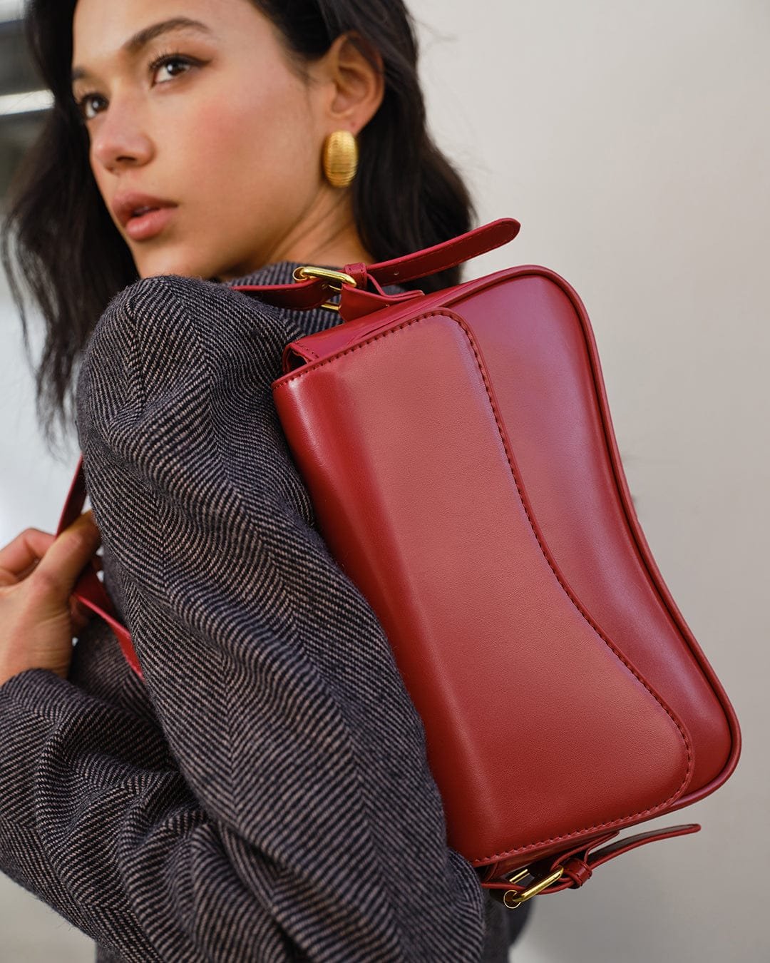 Sac à main bordeaux tendance lune