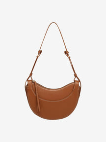 Sac bandoulière en cuir végétal camel soleil