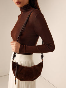 Sac bandoulière marron élégant douceur