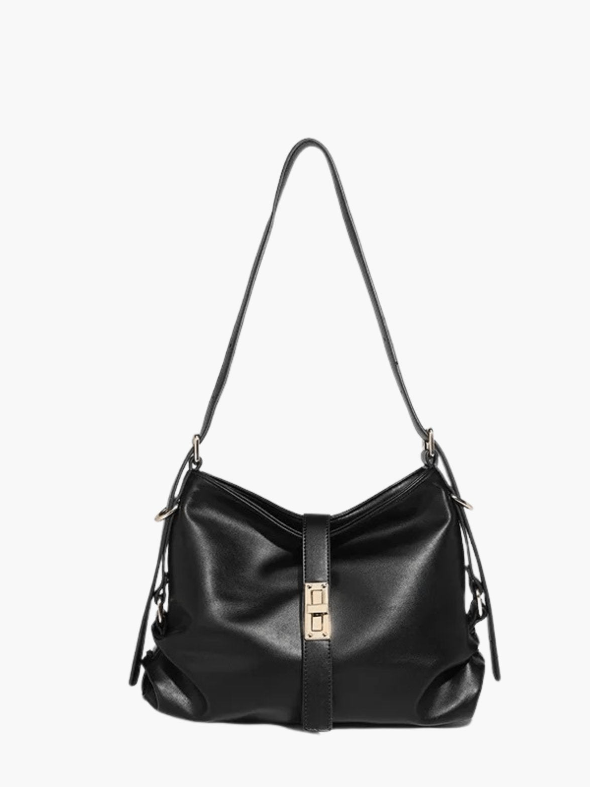 Vue arrière sac cuir noir lune