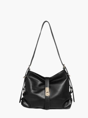 Vue arrière sac cuir noir lune