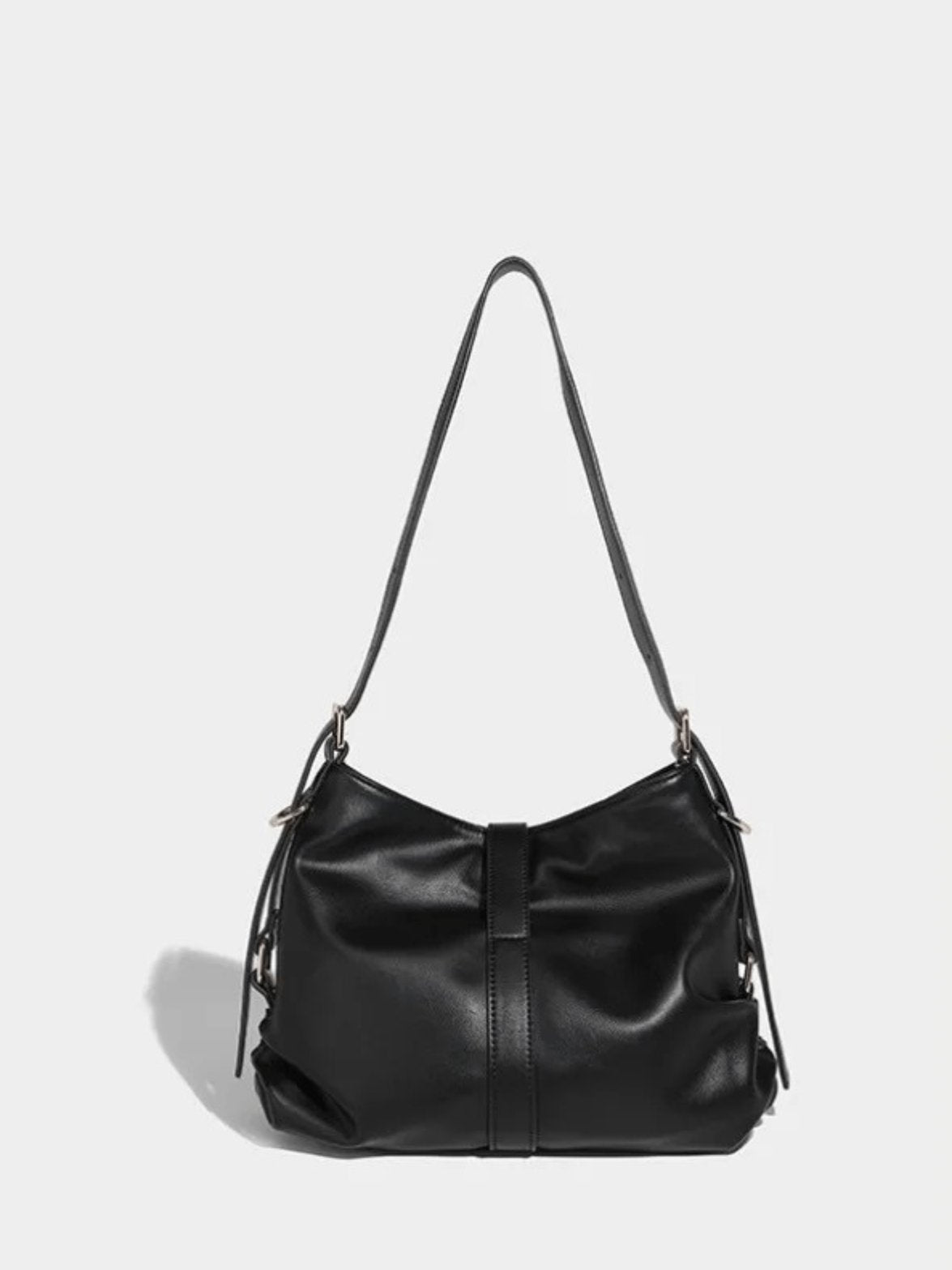 Vue intérieure sac cuir noir pluie