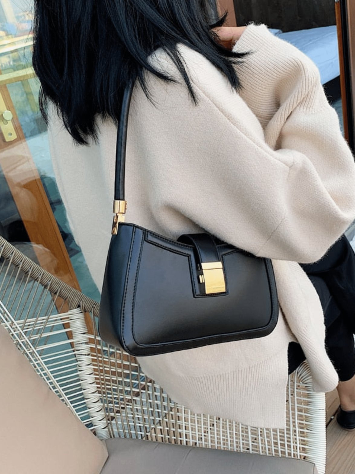Sac à bandoulière cuir végétal soleil