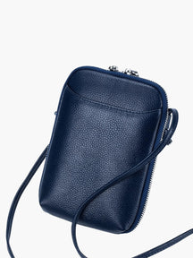 Vue latérale sac bandoulière cuir vent