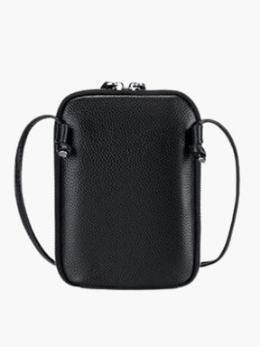 Sac à bandoulière en cuir noir élégant soleil