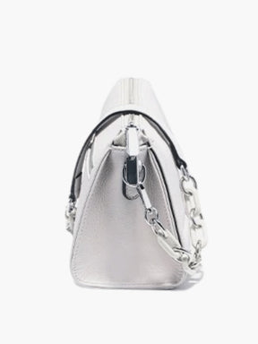 Sac bandoulière blanc vue détaillée crystal