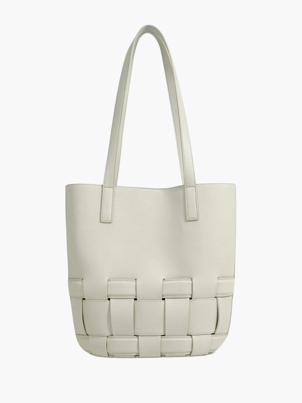 Sac en cuir beige vue arrière pluie