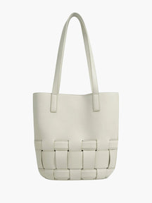 Sac en cuir beige vue arrière pluie