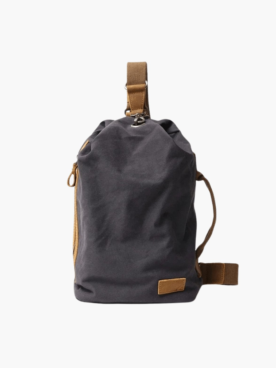 Sac bandoulière vintage en toile grise vue avant papillon