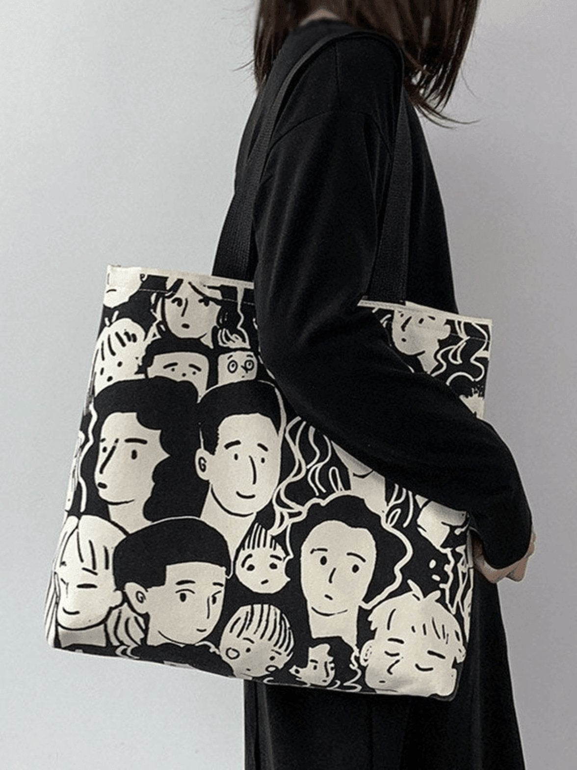 Détail du motif du sac cabas en toile - Soleil