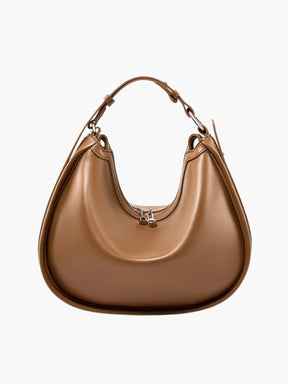 Sac croissant en cuir bordeaux vue détail cristal