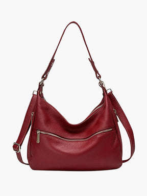 Sac croissant en cuir rouge élégant soleil