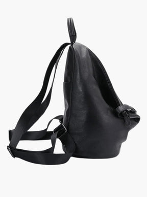Sac à dos cuir noir vue latérale lune
