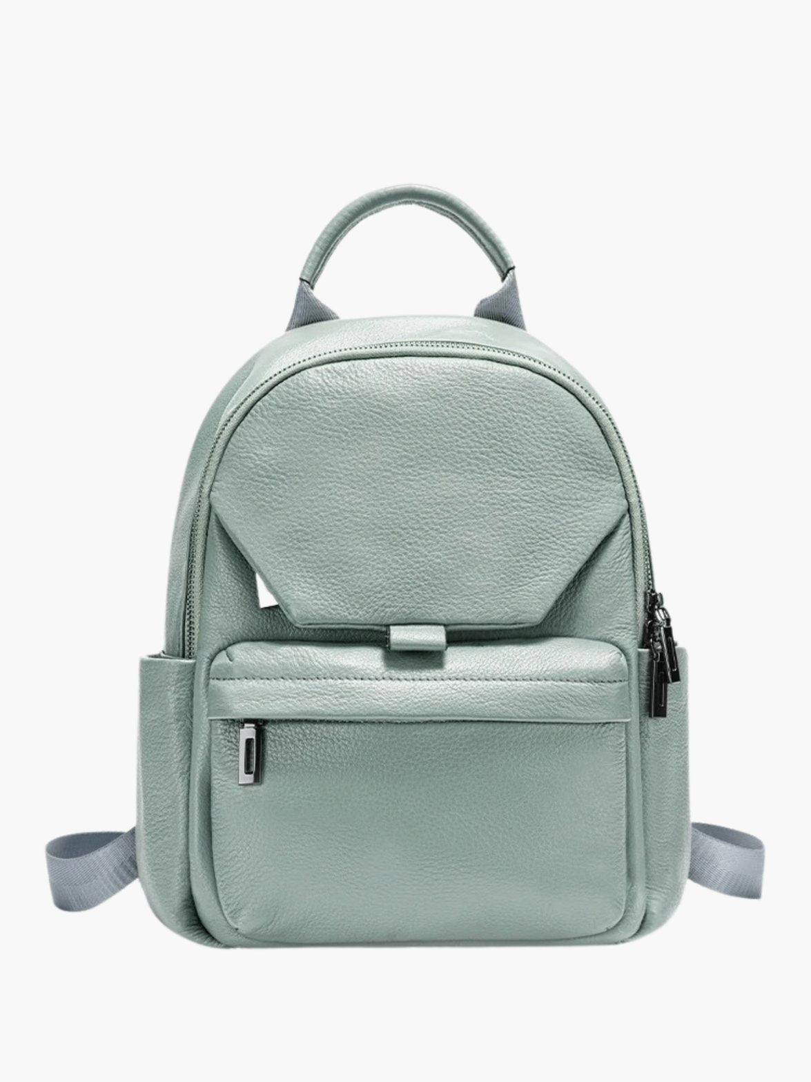 Sac à dos cuir vert menthe élégant soleil