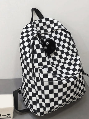 Sac à dos damier porté dos pluie